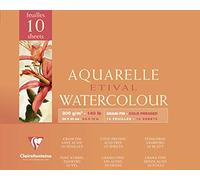 Clairefontaine Bloc encollé 4 côtés Etival 96571C – 10 feuilles papier aquarelle 300 g 24 x 30 cm