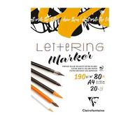 Clairefontaine 96581C Bloc Collé Lettering 20 Feuilles Lisses A4 190g