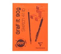Clairefontaine 96651C Bloc Agrafé GraF'it - 80 Feuilles Papier Dessin Croquis - Réglure pointillés DOT - Feuilles Détachables - A5 14,8x21 cm 90g - Couleur de Couverture Aléatoire