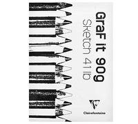 Clairefontaine 96670C Bloc Agrafé GraF'it - 80 Feuilles Papier Dessin Croquis Uni - Feuilles Détachables - A5 14,8x21 cm 90g - Couverture Blanche