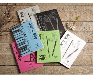 Clairefontaine 96670C - Bloc Agrafé GraF'it - 80 Feuilles Papier Dessin Croquis Uni - Feuilles Détachables - A5 14,8x21 cm 90g - Couverture Blanche - Paquet de 10 Blocs