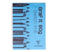 Clairefontaine 96672C Bloc Agrafé GraF'it - 80 Feuilles Papier Dessin Croquis Uni - Feuilles Détachables - A5 14,8x21 cm 90g - Couverture Bleu Ciel