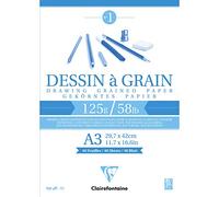 Clairefontaine Bloc Dessin À Grain 125g A3 40f