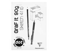 Clairefontaine 96691C Bloc Agrafé GraF'it - 80 Feuilles Papier Dessin Croquis - Réglure pointillés DOT - Feuilles Détachables - A4 21x29,7 cm 90g - Couverture Blanche