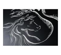 Clairefontaine 96801C Paquet Carte À Gratter - 5 Feuilles Carte Rigide Noire Contrecollée sur un Carton - 50x65 cm 520g - Idéal pour le Dessin en Négatif Noir et Blanc