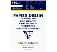 Clairefontaine 97120c Bloc Dessin Grain 29,7 X 42 20 Feuilles 160 G Blanc