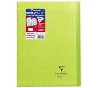 Clairefontaine 971403C Un Cahier Agrafé Koverbook Vert - A4 21x29,7 cm - 96 Pages Grands Carreaux - Papier Blanc 90 g - Couverture Polypro