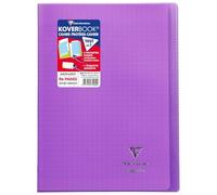Clairefontaine 971405C Un Cahier Agrafé Koverbook Violet - A4 21x29,7 cm - 96 Pages Grands Carreaux - Papier Blanc 90 g - Couverture Polypro