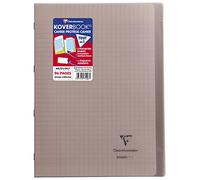 Cahier piqué polypro Koverbook 21x29,7cm 96 pages grands carreaux Seyes noir transparent CLAIREFONTAINE