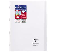Clairefontaine 971420C Un Cahier Agrafé Koverbook Incolore - A4 21x29,7 cm - 96 Pages Grands Carreaux - Papier Blanc 90 g - Couverture Polypro