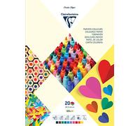 Clairefontaine 97148C - Bloc de 20 Feuilles de Papier Couleur - Format A3 (29,7x42cm) - Papier 120g/m² pour Bricolage et Dessins - Loisirs Créatifs Enfants et Adultes - 10 Couleurs Assorties x2 Fles