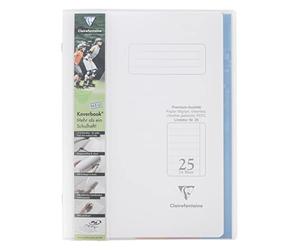Clairefontaine 973225C - Cahier Koverbook couverture en PP et pochettes rabat, DIN A4 21x29,7 cm, 32 pages, 90g, réglure 25 lignée avec marge, couleurs assorties, 1 pièce