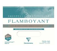 Clairefontaine 975062C Paquet de Feuilles Flamboyant - 10 Feuilles Papier Aquarelle Blanc 50% Coton et 50% Cellulose - Grain Extravagant - 75x105 cm 300g