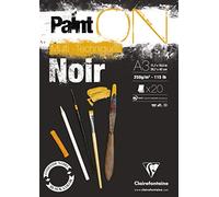 Clairefontaine Bloc Paint'on Noir Colle A3 – 20 feuilles