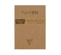 Clairefontaine 975176C - Un bloc encollé en-tête de papier dessin Paint'On 50 feuilles 10,5x14,8 cm 250g, couleurs assorties et couverture kraft