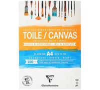 CLAIREFONTAINE Bloc Toile blanche Cosmos 200g collé 10F tête A4