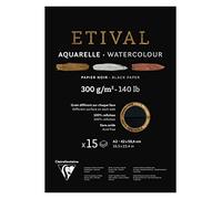 Clairefontaine 975320C Bloc collé Etival Noir 15 Feuilles A2 300g