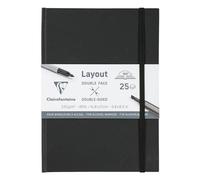 Clairefontaine 975342C Carnet Layout Double-Face Ouverture à Plat - 25 Feuilles Papier Dessin Blanc Extra Lisse A5 14,8x21 cm 220g - Idéal pour le Dessin au Feutre à Alcool, Encre de Chine et Line Art