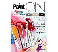 Clairefontaine Bloc papier dessin multi-techniques Paint'On Denim A5 24 f. 250 g Multicolore