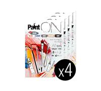 Clairefontaine 975409Cpack - Bloc Collé PaintON Multi-techniques - 24 Feuilles Papier Dessin Multi-techniques - Assorti de 6 Couleurs x4 Feuilles - A5 14,8x21 cm 250g - Paquet de 4 Blocs