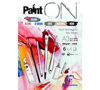 Clairefontaine Bloc de papier à dessin PaintOn A3 29,7 x 42 cm 250 g assortiment feuil