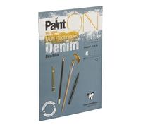 Clairefontaine 975702C Bloc Collé PaintON Multi-techniques - 15 Feuilles Papier Dessin Multi-techniques au Grain Légèrement Rugueux - Denim - A3 29,7x42 cm 250g