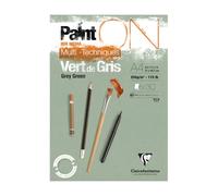 Clairefontaine Bloc collé PaintON Multi-techniques – 30 feuilles A4 250 g Vert-de-gris
