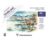 Clairefontaine 975717C - Un bloc Goldline Studio Pad 50 feuilles aquarelle grain fin blanc 30X40 cm 200g