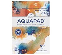 Clairefontaine 975724C Bloc collé Aquapad 15 Feuilles Aquarelle A1 300g
