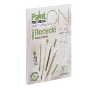 Clairefontaine Bloc de dessin Paint'ON A4 – Papier blanc 100% recyclé 250 g – 30 feuilles