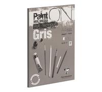 Clairefontaine 975809c - Un Bloc Encollé De Papier Dessin Paint'on 30 Feuilles De Papier Gris 21x29,7 Cm 250g