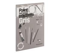 Clairefontaine Bloc collé PaintON 975810C – 30 feuilles papier dessin multi-techniques Gris A3 250 g