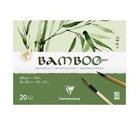Clairefontaine Bloc Aquarelle Bamboo 24x32 cm 20 feuilles 250 g Papier 100% bambou encollé 2 côtés