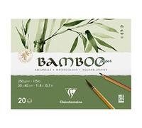 Clairefontaine 975914C bloc collé 2 côtés Bamboo 20 Feuilles 30x40cm 250g