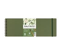 Clairefontaine 975928C - Carnet Spiralé Bamboo - 20 Feuilles Papier 100% Bambou Aquarelle Blanc Naturel 100% végan - Grain Finement Marqué Qualité Professionnelle 10,5x29,7 cm 250g