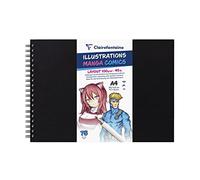 Clairefontaine 975946C Carnet Illustrations Manga Comics - 75 Feuilles Papier Dessin Blanc Extra Lisse A4 21x29,7 cm 100g - Papier idéal pour le Dessin au Feutre à Alcool, Encre de Chine et Line Art