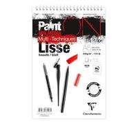 Clairefontaine 976006C bloc spiralé PaintON Lisse blanc 15 Feuilles A5 250g