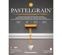 Clairefontaine 976058C Bloc Collé PastelGrain n°1 - 12 Feuilles Carte Spéciale pour Pastels Secs - 24x30 cm 360g - Assorti teintes grises - Intercalaires en Papier Cristal