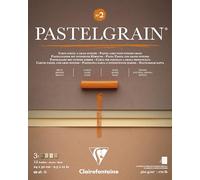 Clairefontaine 976061C Bloc Collé PastelGrain n°2 - 12 Feuilles Carte Spéciale pour Pastels Secs - 24x30 cm 360g - Assorti teintes naturelles - Intercalaires en Papier Cristal
