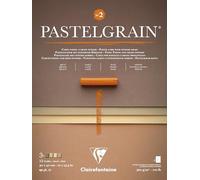 Clairefontaine 976062C Bloc Collé PastelGrain n°2 - 12 Feuilles Carte Spéciale pour Pastels Secs - 30x40 cm 360g - Assorti teintes naturelles - Intercalaires en Papier Cristal