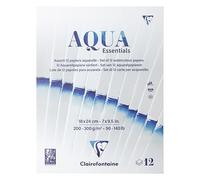 Bloc - Aquarelle - 12 types de papier - 18x24cm - 200 à 300g - AquaEssentials -