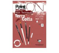 Clairefontaine Bloc encollé PaintON Multi-techniques A3 29,7x42 cm 250g 20 feuilles Terracotta