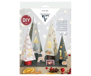 Clairefontaine 97713C Kit Décoration l'Avent 4 sapins Lumineux Décors Noël