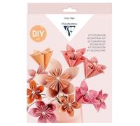 Clairefontaine 97714C - Kit Origami Bouquet de 12 Fleurs - 60 Feuilles 70g/m² dans 4 formats - 1 Pas-à pas - Activité Loisirs Créatifs