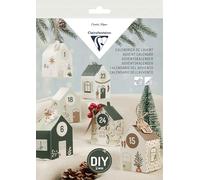 Clairefontaine 97715C - Kit Découverte - Calendrier de l'Avent 24 Petites Maisonnettes en Papier Décors Noël 100% DIY - Pas à Pas Inclus - Décoration - Loisirs Créatifs, Bricolage, Activités Manuelles