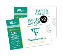Clairefontaine 97883AMZC Lot 2 Pochettes Papier Calque A3 90g
