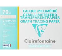 Clairefontaine Pochette de dessin scolaire 97952C – 12 feuilles papier calque millimétré A4 70/75 g