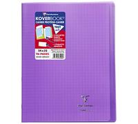Clairefontaine Cahier agrafé Koverbook 981405C Violet 24x32 cm 96 pages grands carreaux papier 90 g