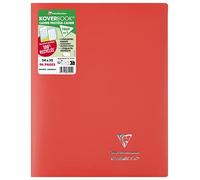 Clairefontaine - 981414c - Cahier avec rabat polypropylène transparent - 24 x 32 - 96 pages séyès - Couverture rouge G