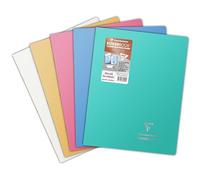 Clairefontaine 981441C Un Cahier Agrafé Koverbook Silver - 24x32 cm - 96 Pages Grands Carreaux - Papier Blanc 90 g - Couverture Polypro Opaque - Couleur Aléatoire